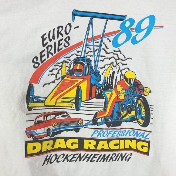 Drag Racing T Shirt Vintage 80s 1989 Euro Series Hockenheimring Mens Size Large - Picture 4 of 8